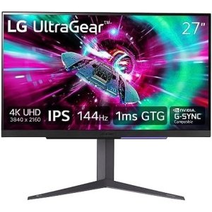 LG 27" UltraGear 4K UHD (3840x2160) Gaming Monitor, 144Hz, 1ms, VESA DisplayHDR