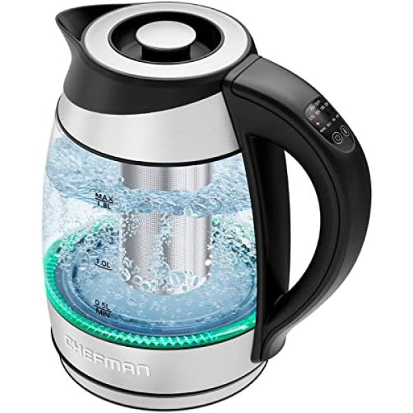Chefman Electric Kettle with Temperature Control, 5 Presets LED Indicator